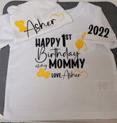 Custom Infant Birthday Shirt & Hat Bundle